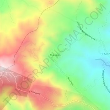 Topografische Karte Philipinas, Höhe, Relief
