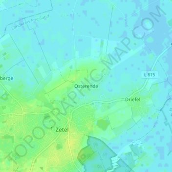 Topografische Karte Osterende, Höhe, Relief