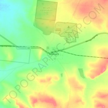 Topografische Karte Morven, Höhe, Relief