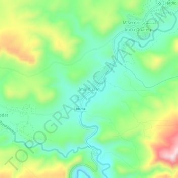 Topografische Karte Iminouarg, Höhe, Relief