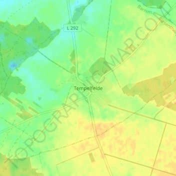 Topografische Karte Tempelfelde, Höhe, Relief