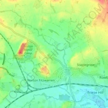 Topografische Karte Langford, Höhe, Relief