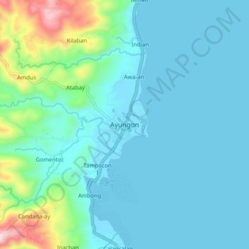 Topografische Karte Ayungon, Höhe, Relief