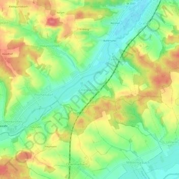 Topografische Karte Oberpaindorf, Höhe, Relief