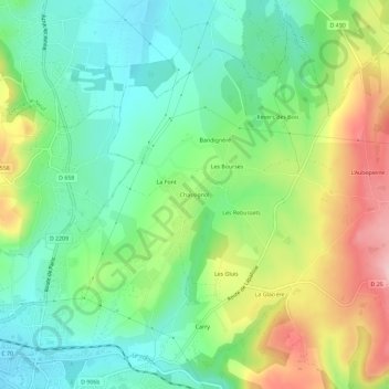 Topografische Karte Chassignol, Höhe, Relief