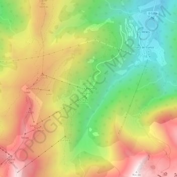 Topografische Karte Le Pleynet, Höhe, Relief