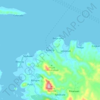 Topografische Karte Aroroy, Höhe, Relief
