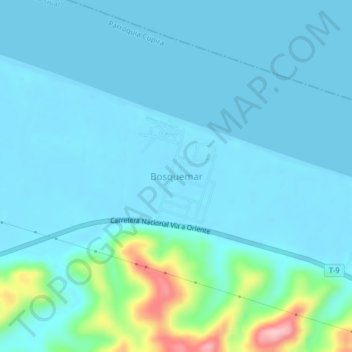 Topografische Karte Bosquemar, Höhe, Relief