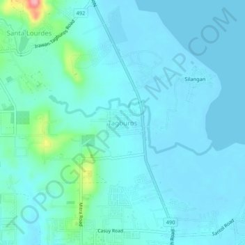 Topografische Karte Tagburos, Höhe, Relief