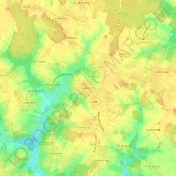 Topografische Karte Le Bourg, Höhe, Relief
