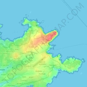 Topografische Karte Le Stiff, Höhe, Relief