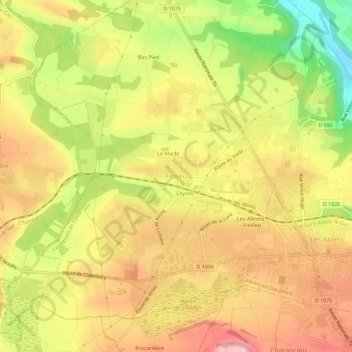 Topografische Karte Fitilieu, Höhe, Relief
