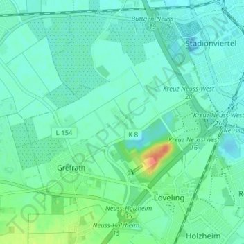 Topografische Karte Lanzerath, Höhe, Relief