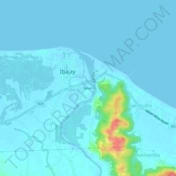 Topografische Karte Yauan, Höhe, Relief