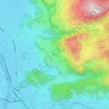 Topografische Karte Voregg, Höhe, Relief