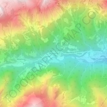 Topografische Karte Martassina, Höhe, Relief