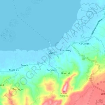 Topografische Karte Clarin, Höhe, Relief