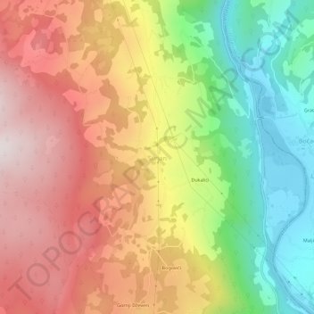 Topografische Karte Surjan, Höhe, Relief