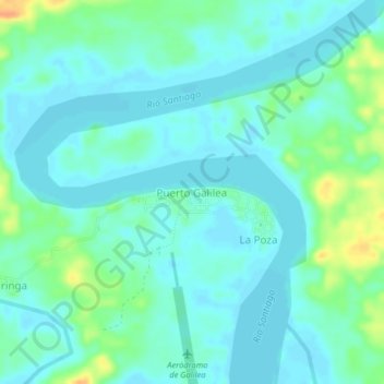 Topografische Karte Puerto Galilea, Höhe, Relief