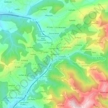 Topografische Karte La Foyaca, Höhe, Relief