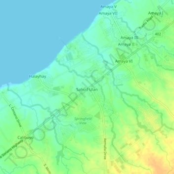 Topografische Karte Sahud-ulan, Höhe, Relief