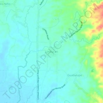 Topografische Karte Limba-an, Höhe, Relief