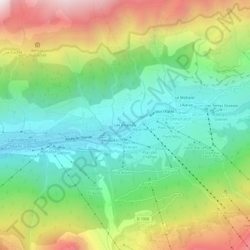 Topografische Karte Les Champs, Höhe, Relief