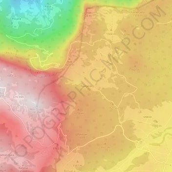 Topografische Karte Nadgora, Höhe, Relief