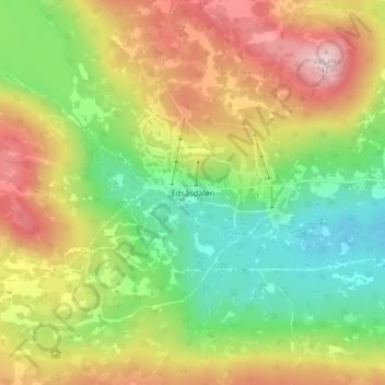 Topografische Karte Edsåsdalen, Höhe, Relief