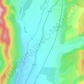 Topografische Karte Cișmea, Höhe, Relief