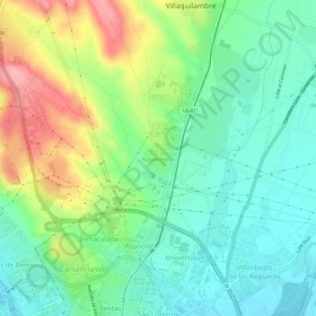 Topografische Karte Navatejera, Höhe, Relief