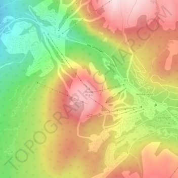 Topografische Karte Hovde, Höhe, Relief