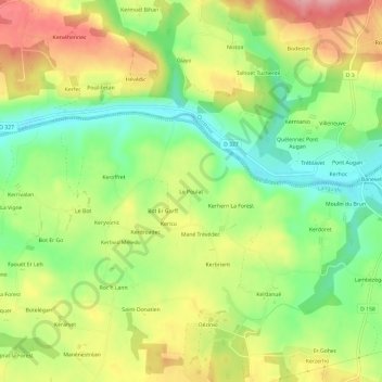 Topografische Karte Le Poulat, Höhe, Relief