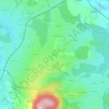 Topografische Karte Winkl, Höhe, Relief