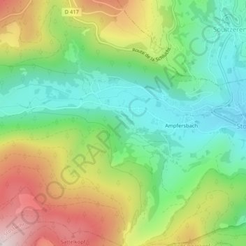 Topografische Karte Rosselwasen, Höhe, Relief