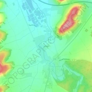 Topografische Karte La Forge, Höhe, Relief