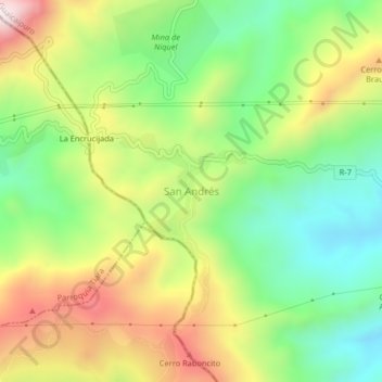 Topografische Karte San Andrés, Höhe, Relief