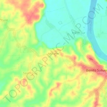 Topografische Karte San Carlos, Höhe, Relief