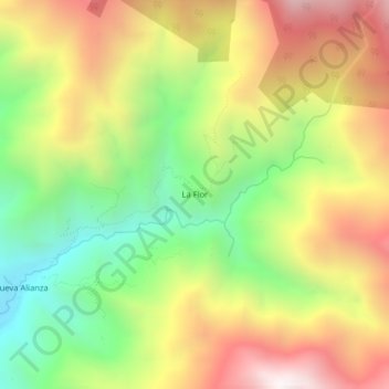 Topografische Karte La Flor, Höhe, Relief
