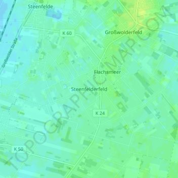 Topografische Karte Steenfelderfeld, Höhe, Relief