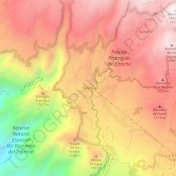 Topografische Karte Ifonche, Höhe, Relief