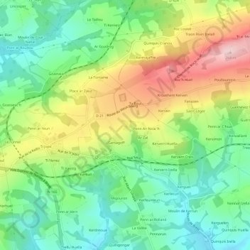Topografische Karte Garsven, Höhe, Relief