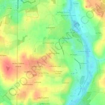 Topografische Karte Le Petit Comte, Höhe, Relief