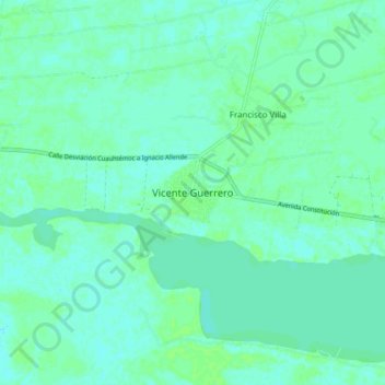 Topografische Karte Vicente Guerrero, Höhe, Relief
