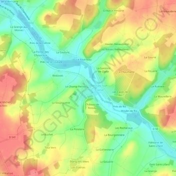 Topografische Karte Le Bourg, Höhe, Relief