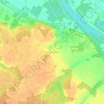 Topografische Karte Les Petits Oiseaux, Höhe, Relief
