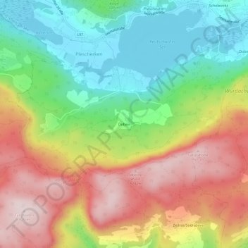 Topografische Karte Dobein, Höhe, Relief