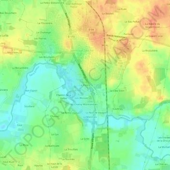 Topografische Karte Le Poncel, Höhe, Relief