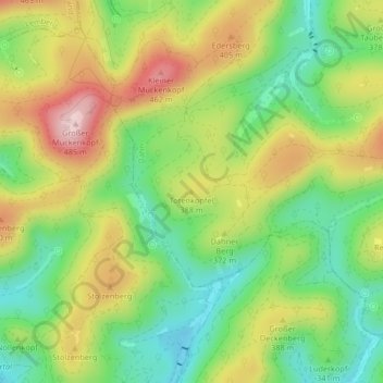 Topografische Karte Totenköpfel, Höhe, Relief