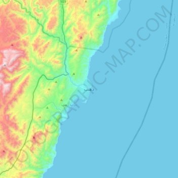 Topografische Karte Dahab, Höhe, Relief